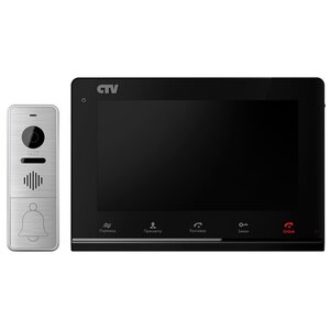 Комплектная дверная станция (домофон) CTV CTV-DP3700 серебро (дверная станция) черный (домофон) (фото modal nav 1)