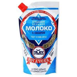 Сгущенное молоко Рогачевский молочноконсервный комбинат цельное с сахаром 8.5%, 300 г (фото modal nav 1)