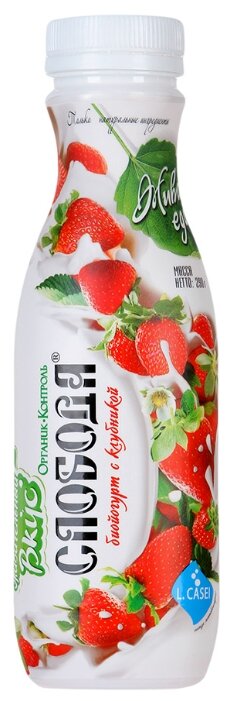 Питьевой йогурт Слобода Био с клубникой 2%, 290 г (фото modal 1)