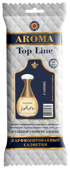 Влажные салфетки AROMA TOP LINE универсальные парфюмированные J`adore Dior №6 (фото modal 1)