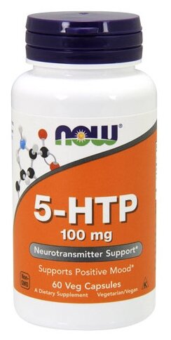 Аминокислота NOW 5-HTP 100 mg (60 капсул) (фото modal 1)