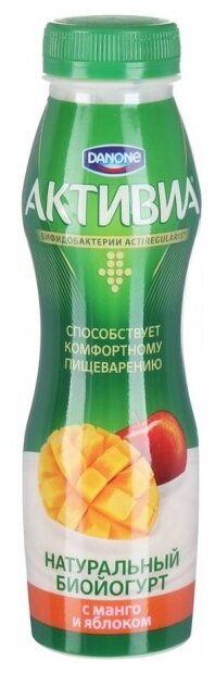Питьевой йогурт Активиа с манго и яблоком 2%, 290 г (фото modal 1)