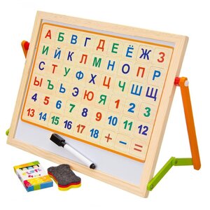 Доска для рисования детская Jinshengye Toys Factory магнитно-маркерная + алфавит, цифры (284-145) (фото modal nav 1)