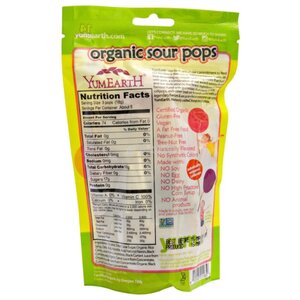 Леденцы на палочке YumEarth Organic Sour Lollipops ассорти 85 г (фото modal nav 2)