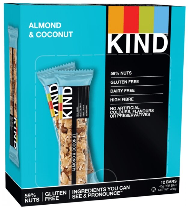 Ореховый батончик KIND Almond & Coconut, 12 шт (фото modal 1)