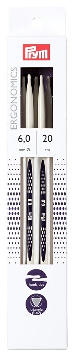 Спицы Prym чулочные Ergonomics диаметр 6 мм, длина 20 см (фото modal 1)