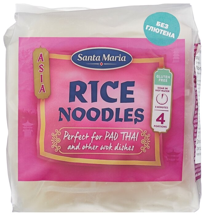 Вермишель Santa Maria Rice Noodles рисовая 180 г (фото modal 1)