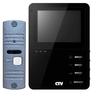 Комплектная дверная станция (домофон) CTV CTV-DP1400M синий (дверная станция) черный (домофон) (фото modal nav 1)