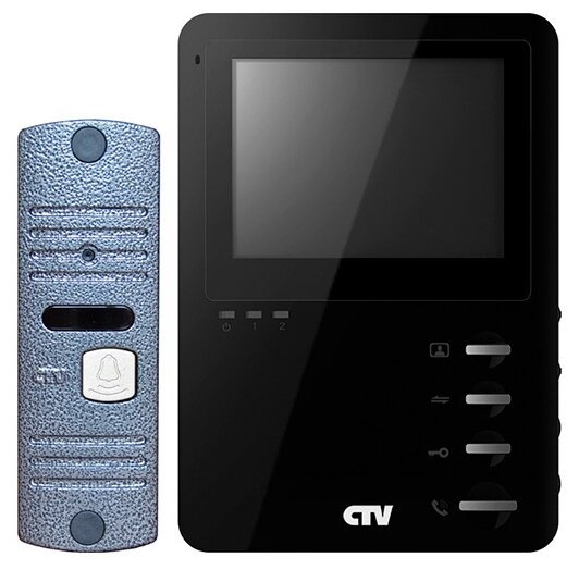 Комплектная дверная станция (домофон) CTV CTV-DP1400M синий (дверная станция) черный (домофон) (фото modal 1)