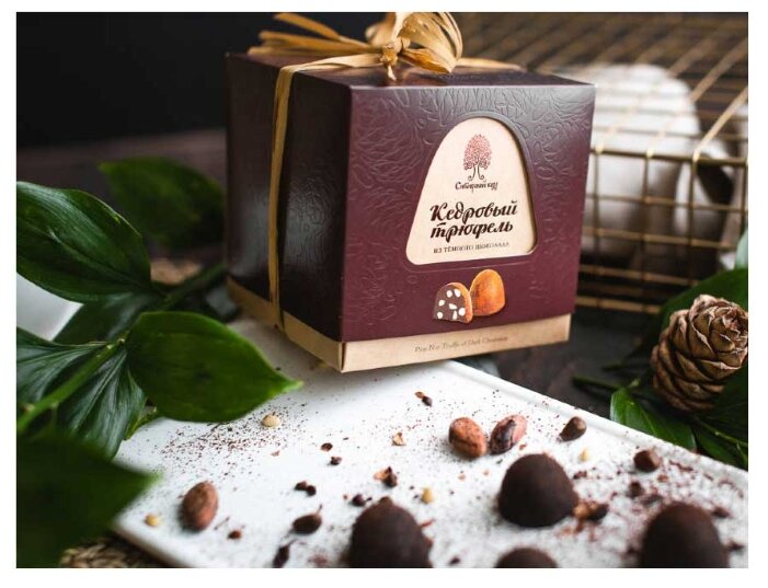 Набор конфет Сибирский кедр Кедровый трюфель из темного шоколада 120 г (фото modal 2)