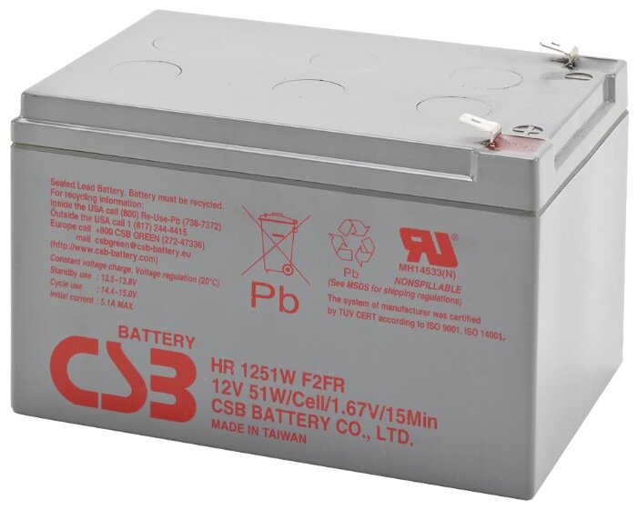 Аккумуляторная батарея CSB HR 1251W 13 А·ч (фото modal 1)