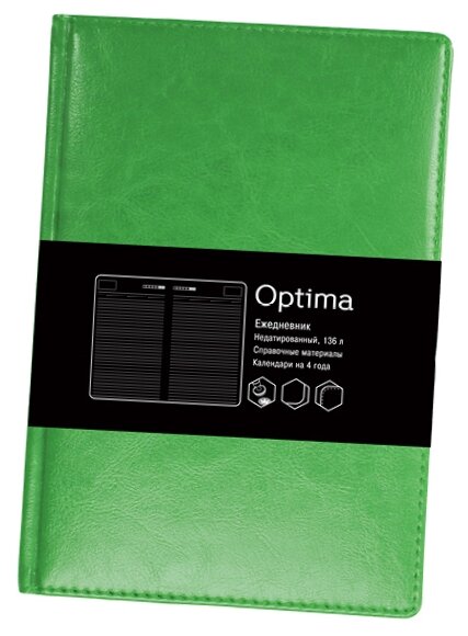 Ежедневник Listoff Optima недатированный, искусственная кожа, А5, 136 листов (фото modal 2)