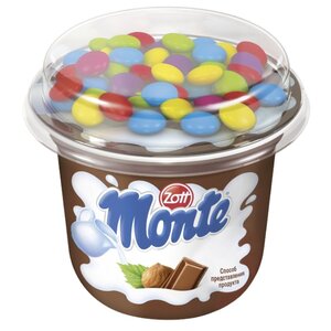 Десерт Monte Молочный c шоколадом и лесными орехами с драже 13.7%, 70 г (фото modal nav 2)