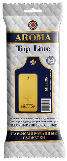 Влажные салфетки AROMA TOP LINE универсальные парфюмированные Paco Rabane 1 Million №21 (фото modal 1)