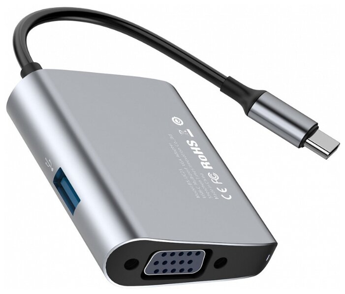 USB-концентратор Baseus Enjoyment series USB-C - VGA/USB (CATSX-E0G), разъемов: 1 (фото modal 1)
