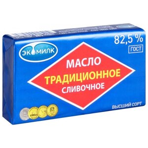Экомилк Масло сливочное традиционное 82.5%, 180 г (фото modal nav 1)