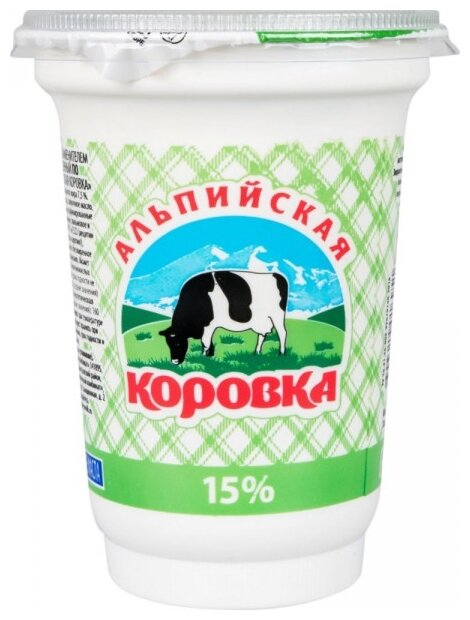 Альпийская коровка Продукт молокосодержащий 15% (фото modal 1)