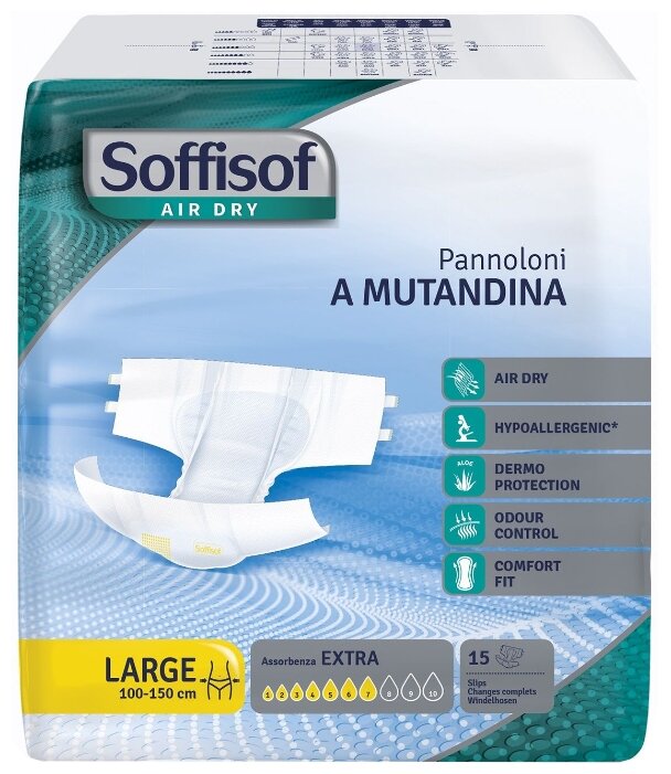Подгузники для взрослых Soffisof Air Dry Extra (15 шт.) (фото modal 1)