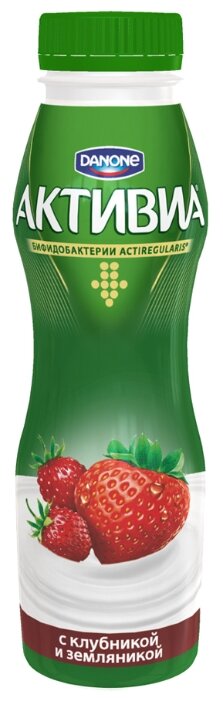 Питьевой йогурт Активиа клубника-земляника 2%, 290 г (фото modal 1)