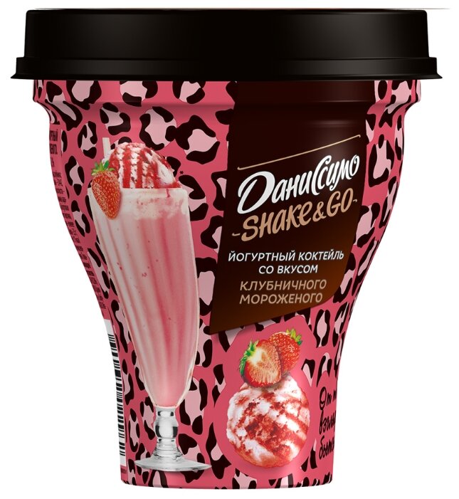 Питьевой йогурт Даниссимо Shake&Go со вкусом клубничного мороженого 5.2%, 260 г (фото modal 2)