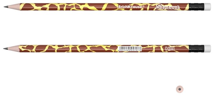 ErichKrause Набор чернографитных круглых карандашей с ластиком Savanna 3 шт (45621) (фото modal 3)