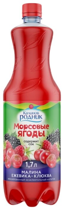 Напиток сокосодержащий Калинов родник Морсовые ягоды Малина-ежевика-клюква, без сахара (фото modal 1)