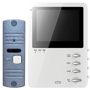 Комплектная дверная станция (домофон) CTV CTV-DP1400M синий (дверная станция) белый (домофон) (фото modal nav 1)