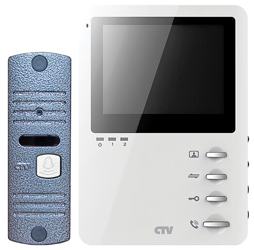 Комплектная дверная станция (домофон) CTV CTV-DP1400M синий (дверная станция) белый (домофон) (фото modal 1)