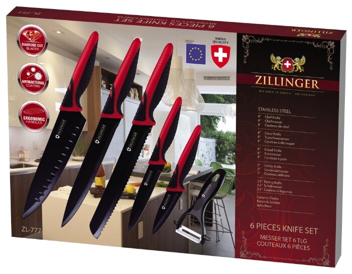 Набор Zillinger 5 ножей и овощечистка ZL-776/ZL-777 (фото modal 6)