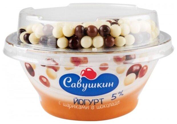 Йогурт Савушкин С шариками в шоколаде 5%, 105 г (фото modal 1)