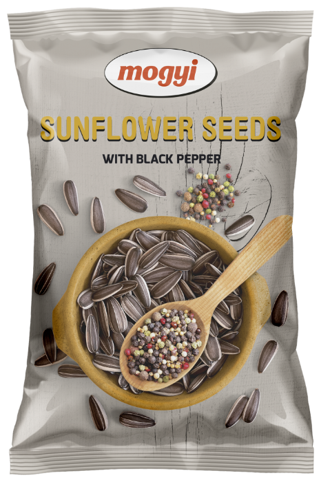 Семена подсолнечника Mogyi полосатые жареные соленые с черным перцем 140 г (фото modal 1)