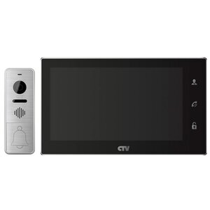 Комплектная дверная станция (домофон) CTV CTV-DP3701 серый (дверная станция) черный (домофон) (фото modal nav 1)