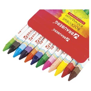 BRAUBERG Восковые карандаши утолщенные Академия 12 цветов (фото modal nav 4)