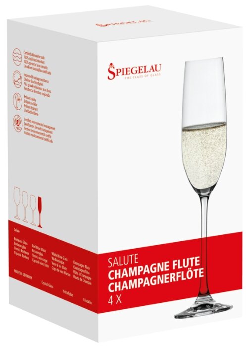 Spiegelau Набор бокалов для шампанского Salute Champagne Glass 4720175 4 шт. 210 мл (фото modal 3)