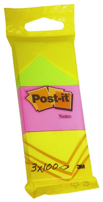 Post-it набор блоков 38х51 мм, 3 блокнота по 100 листов (6812) (фото modal 1)