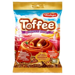 Мягкая карамель Победа вкуса Toffee в шоколаде ассорти 150 г (фото modal nav 1)