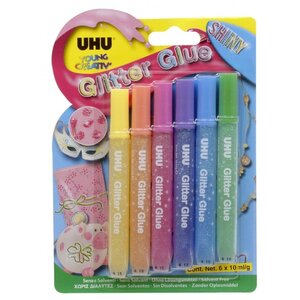 UHU Клеящие блестки для декорирования Young Creativ Glitter Glue Shiny (6 шт.) (фото modal nav 1)
