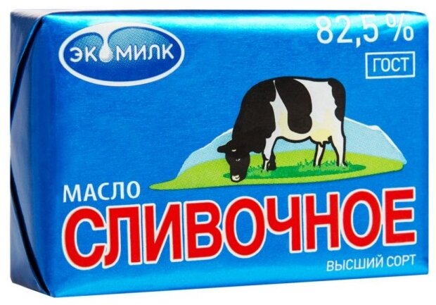 Экомилк Масло сливочное несоленое 82.5%, 100 г (фото modal 1)