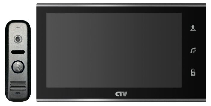 Комплектная дверная станция (домофон) CTV CTV-DP2702MD серебро (дверная станция) черный (домофон) (фото modal 1)