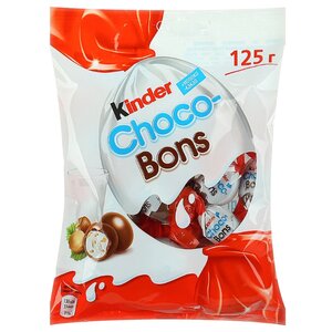 Конфеты Kinder Choco-Bons кремовая начинка, ореховый и сливочный вкус, пакет (фото modal nav 1)