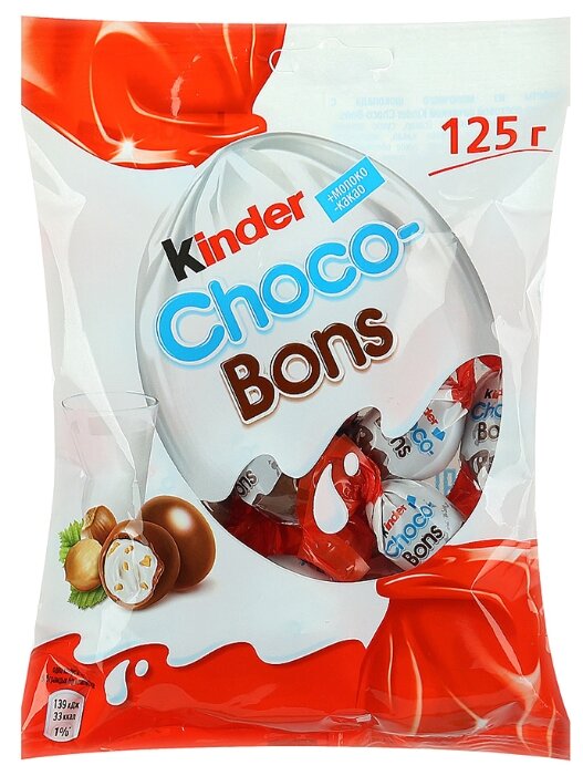 Конфеты Kinder Choco-Bons кремовая начинка, ореховый и сливочный вкус, пакет (фото modal 1)