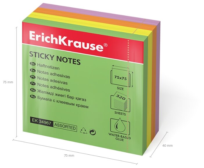 ErichKrause блок-кубик 75х75 мм, 320 штук (34968/34967) (фото modal 6)