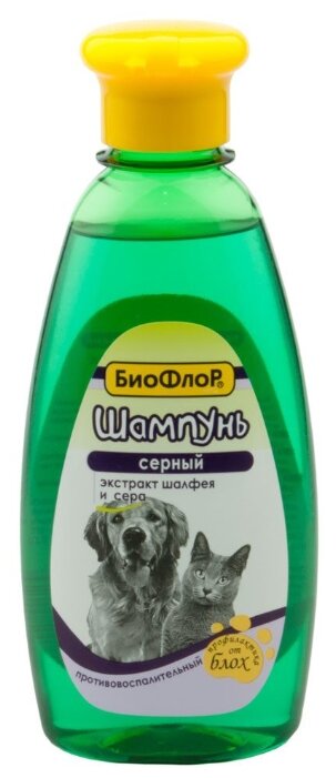 Шампунь БиоФлоР Серный с противовоспалительным эффектом для кошек и собак, 245 мл (фото modal 1)