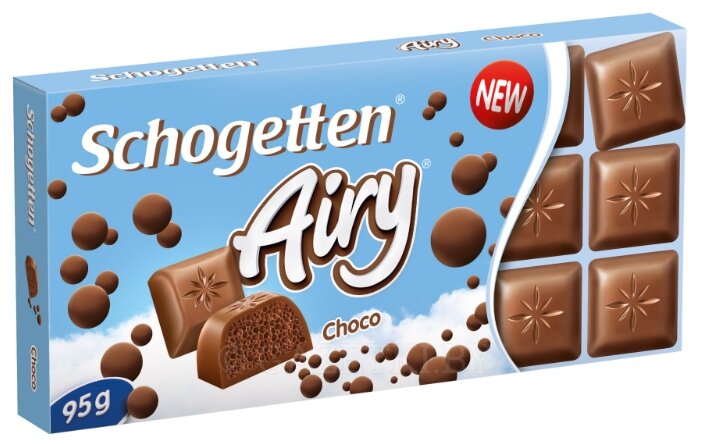 Шоколад Schogetten Airy молочный порционный с пористым (фото modal 1)