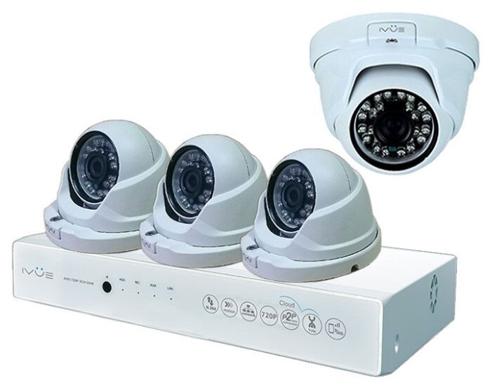 Комплект видеонаблюдения IVUE D5004 AHC-D4 4 камеры (фото modal 1)