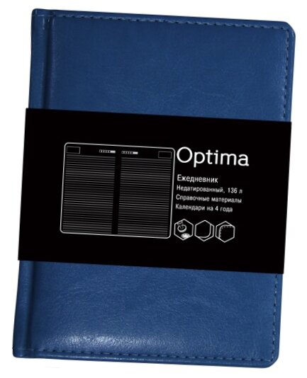 Ежедневник Listoff Optima недатированный, искусственная кожа, А6, 136 листов (фото modal 2)