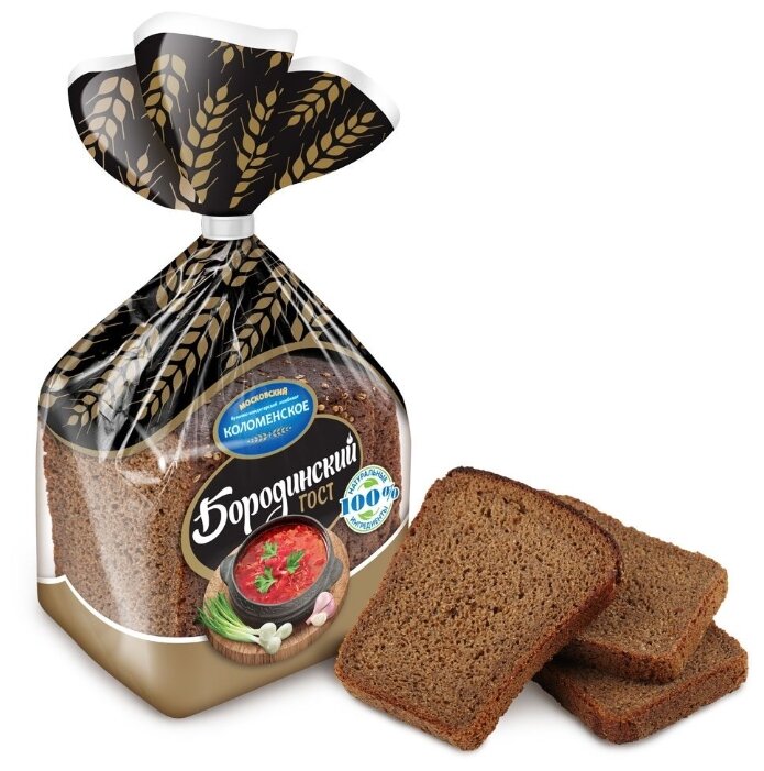 Коломенское Хлеб Бородинский ржано-пшеничный с кориандром в нарезке 400 г (фото modal 1)