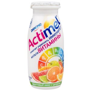 Кисломолочный напиток Actimel фруктовый микс с цитрусами 2.5%, 100 г (фото modal nav 1)