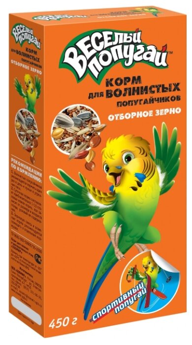 Зоомир корм Веселый Попугай с отборным зерном для волнистых попугаев (фото modal 1)