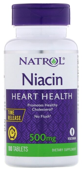 Витамин Natrol Niacin 500 mg Time Release (100 таблеток) (фото modal 1)